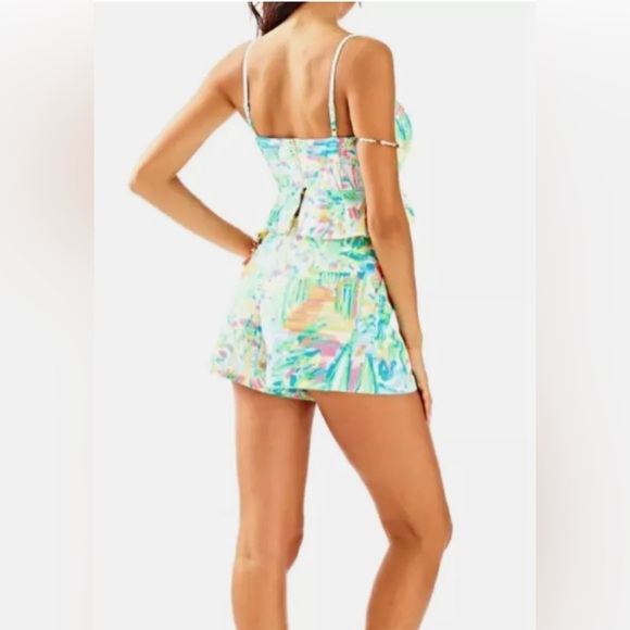 Lilly Pulitzer Linnea Salt and Sea Multicolored Crop Top and Short Set Size 0 - Picture 2 of 16